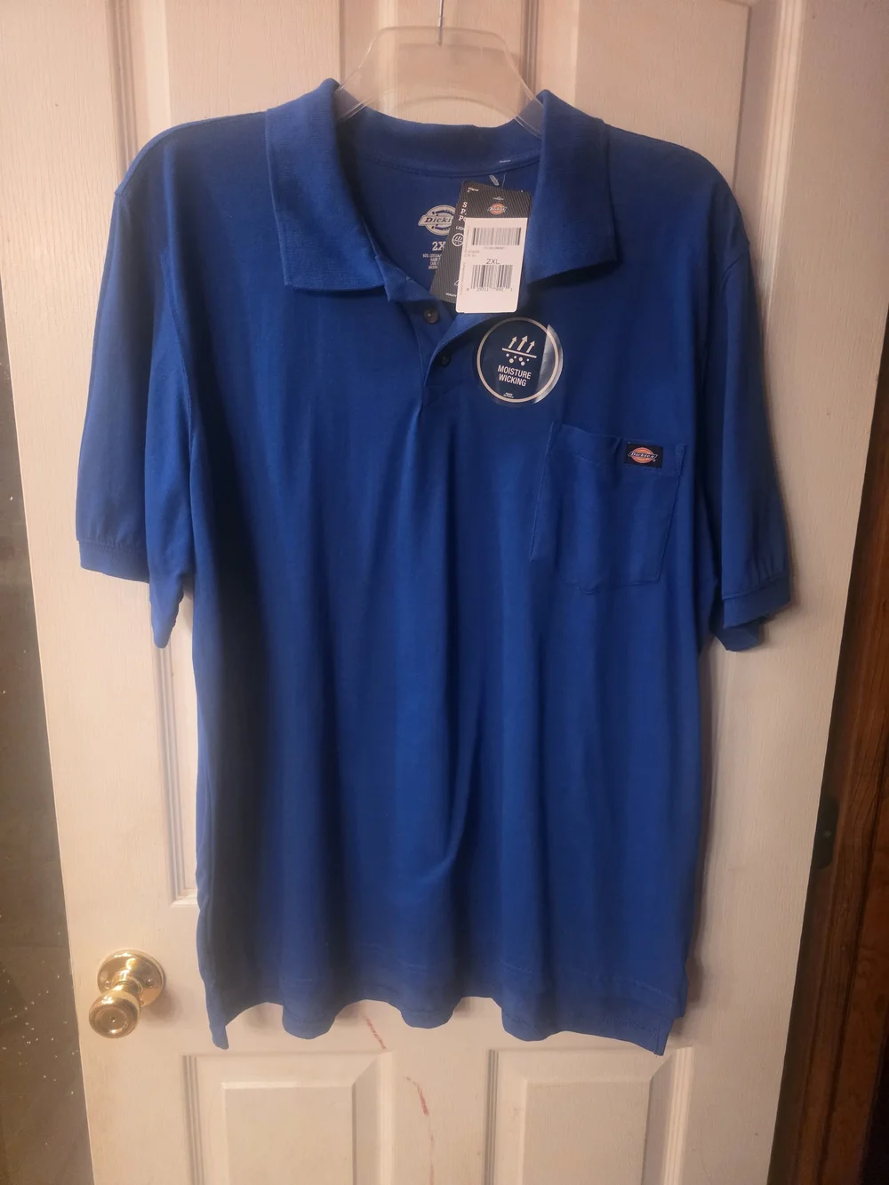 Dickies Men’s Blue Short Sleeve Polo with Chest Pocket